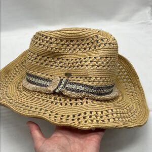 Scala Straw Shapable Cowboy Beach Hat